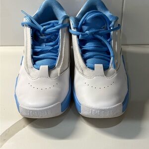 Jordan White and Blue Sneakers Classic Athletic Design